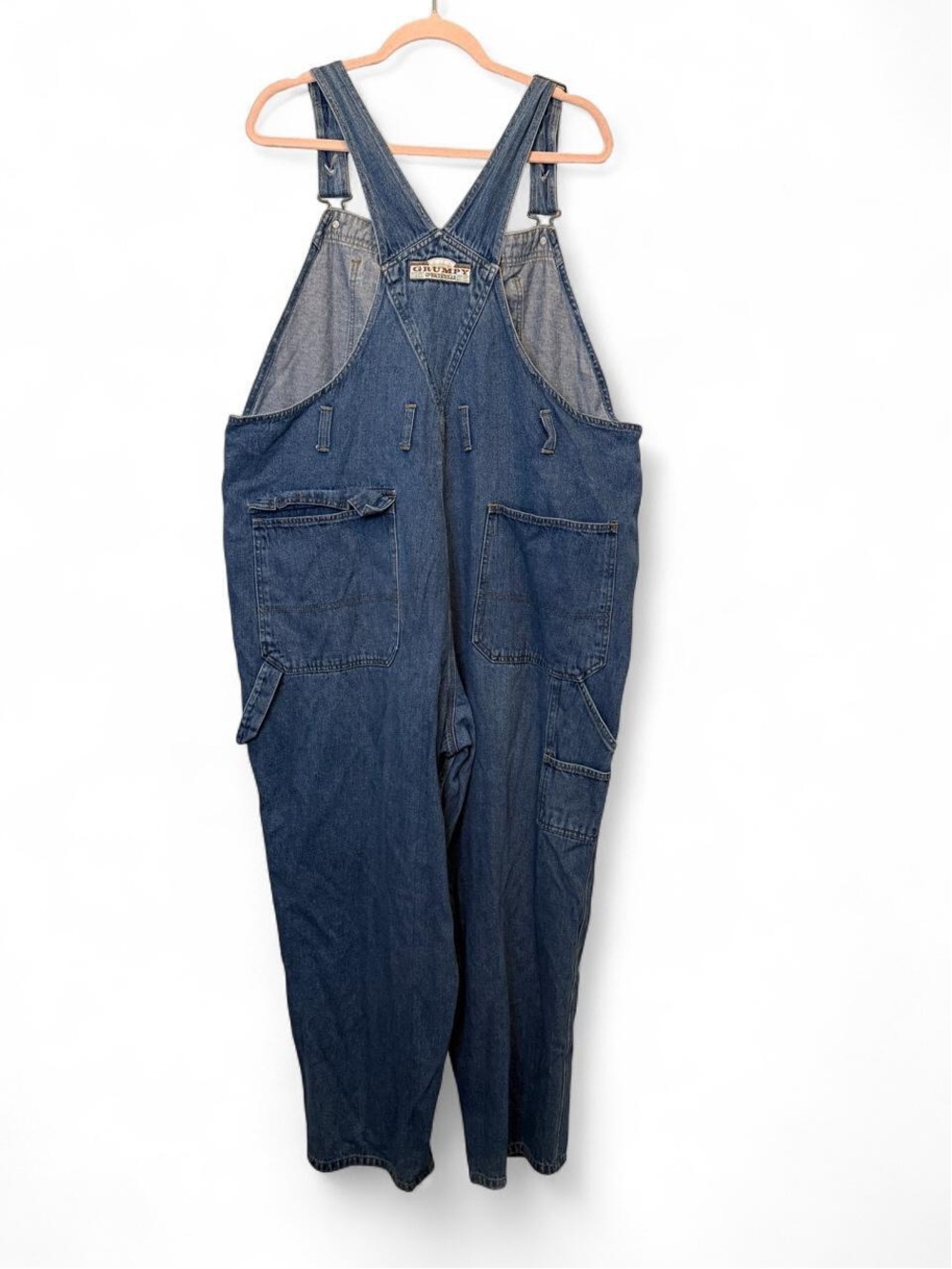 Rare Vintage Disney Catalog Grumpy Dwarf Denim Overalls Size 2XL 90s Nostalgia - Picture 2 of 10